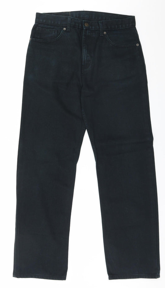 Womens UK Size 32 in Marks and Spencer Regular Fit Straight Black Jeans