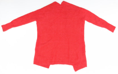 Womens UK Size  Preworn Red Cardigan Jumper