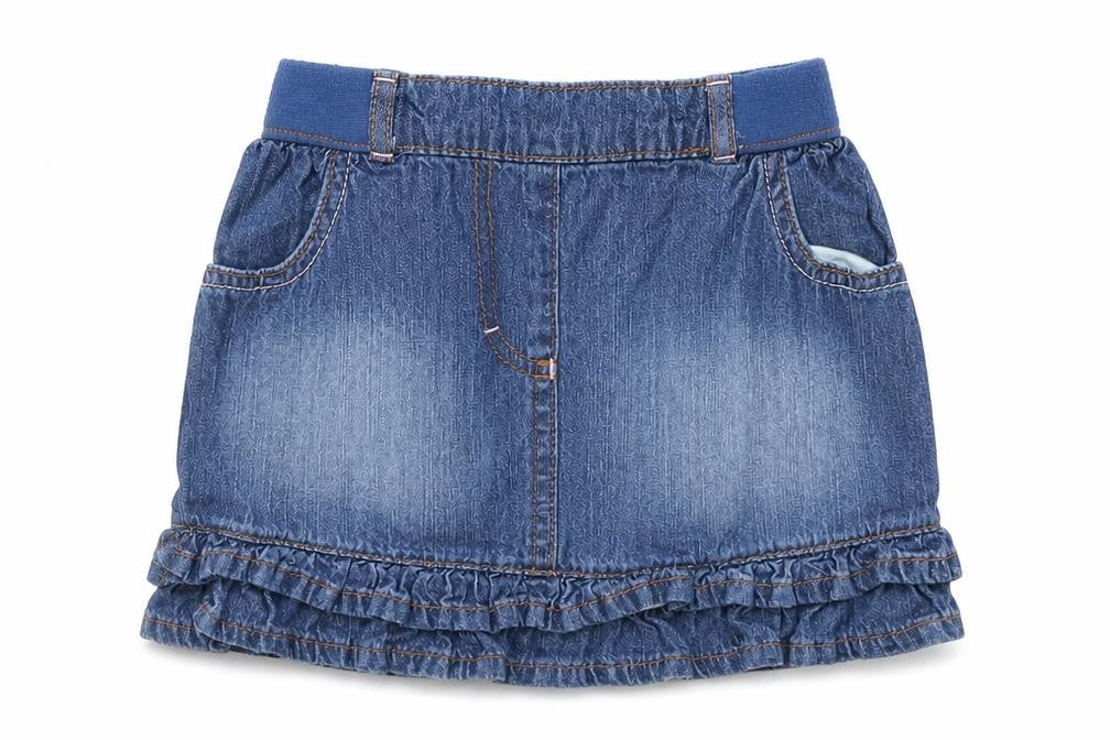 Front view of George girls’ blue a-line skirt, size 3-4, years