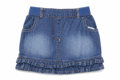 Front view of George girls’ blue a-line skirt, size 3-4, years