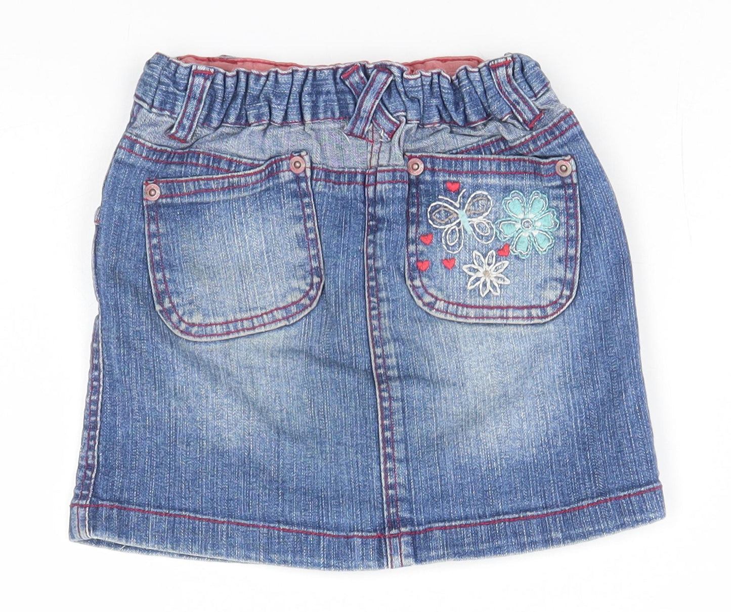 Cherokee Girls Blue Floral  Straight & Pencil Skirt Size 3-4 Years