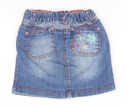 Cherokee Girls Blue Floral  Straight & Pencil Skirt Size 3-4 Years
