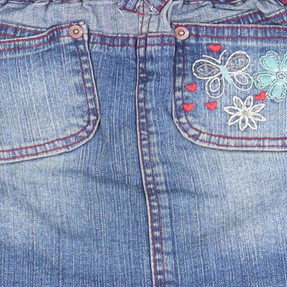 Cherokee Girls Blue Floral  Straight & Pencil Skirt Size 3-4 Years