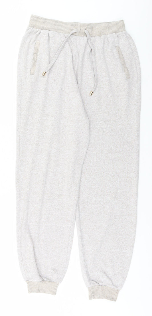 Womens UK Size 12 M&Co Regular Fit Sweatpants Grey Trousers
