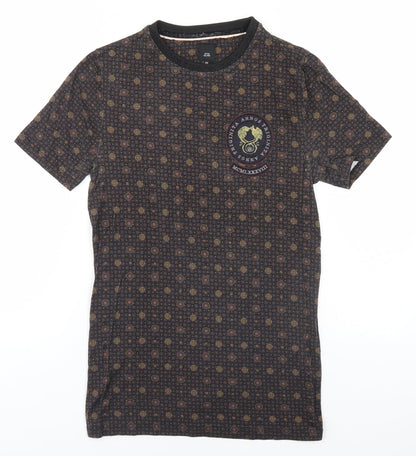 Womens UK Size XS River Island Brown Basic T-Shirt