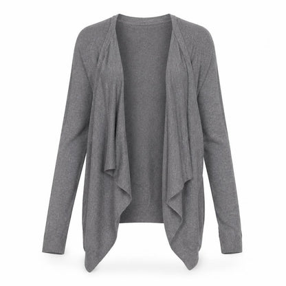 Front view of Atmosphere women’s grey knit cardigan jumper, size M
