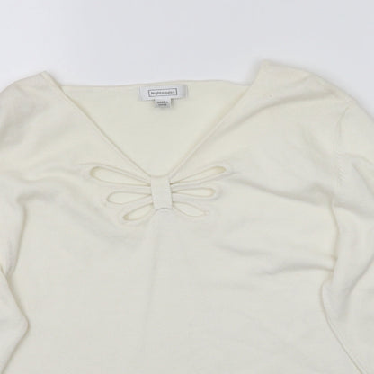 Womens UK Size 14 Nightingales White Basic Blouse