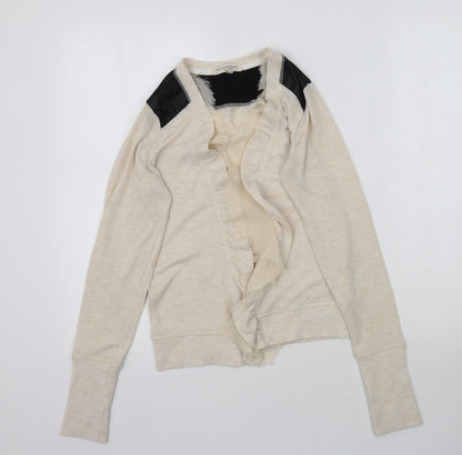 Poof Excellence Womens Beige  Knit Cardigan Jumper Size S