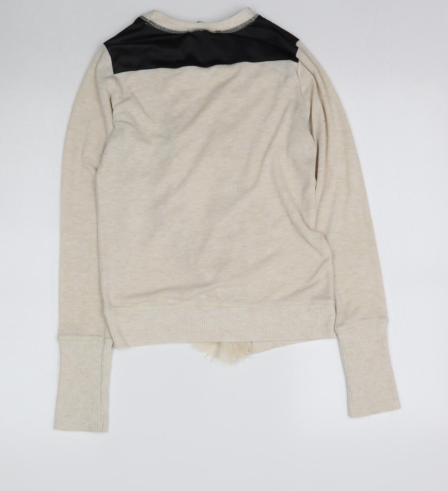 Poof Excellence Womens Beige  Knit Cardigan Jumper Size S