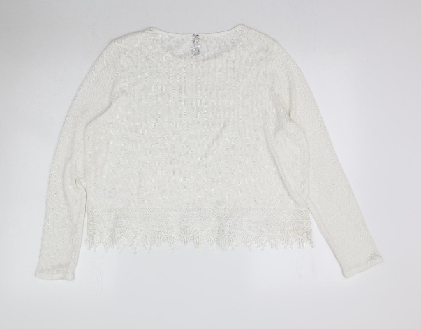 Womens UK Size L H&M White Pullover Jumper