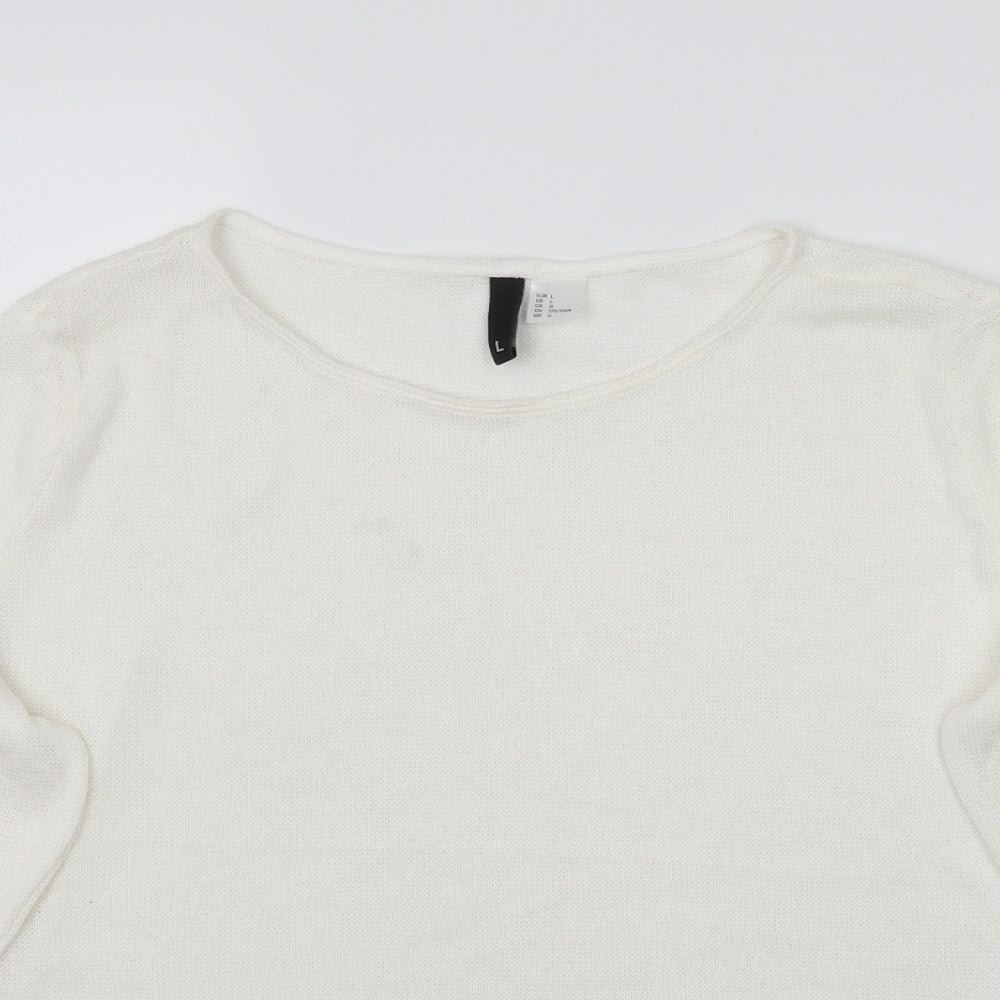 Womens UK Size L H&M White Pullover Jumper