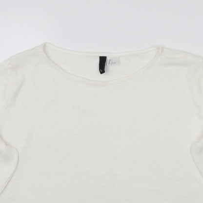 Womens UK Size L H&M White Pullover Jumper