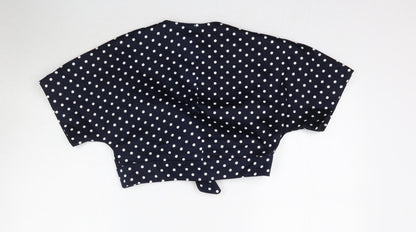 Womens UK Size L Preworn Blue Cropped Blouse