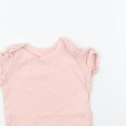 George Girls Pink Floral  Babygrow One-Piece Size 6-9 Months