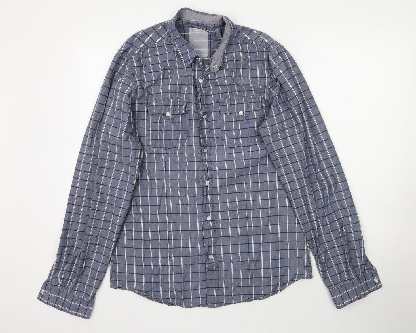 Mens UK Size M New Look Black  Button-Up Long Sleeve Casual Shirt
