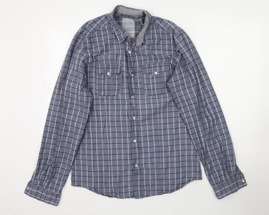 Mens UK Size M New Look Black  Button-Up Long Sleeve Casual Shirt