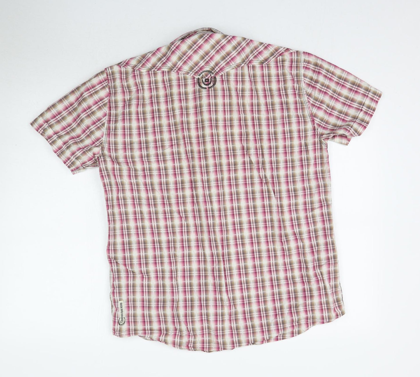 Mens UK Size L Duck and Cover Multicoloured  Button-Up Short Sleeve Casual Shirt