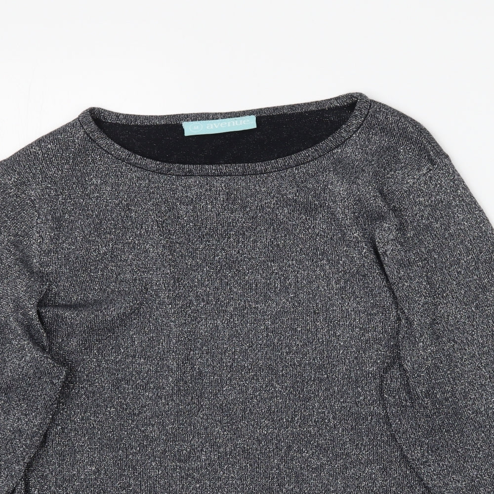 Avenue Womens Silver   Basic T-Shirt Size 12