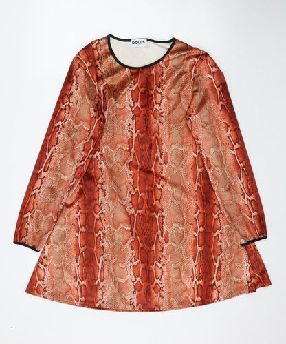 Preworn Womens Orange Animal Print  Mini  Size M  - Snake print
