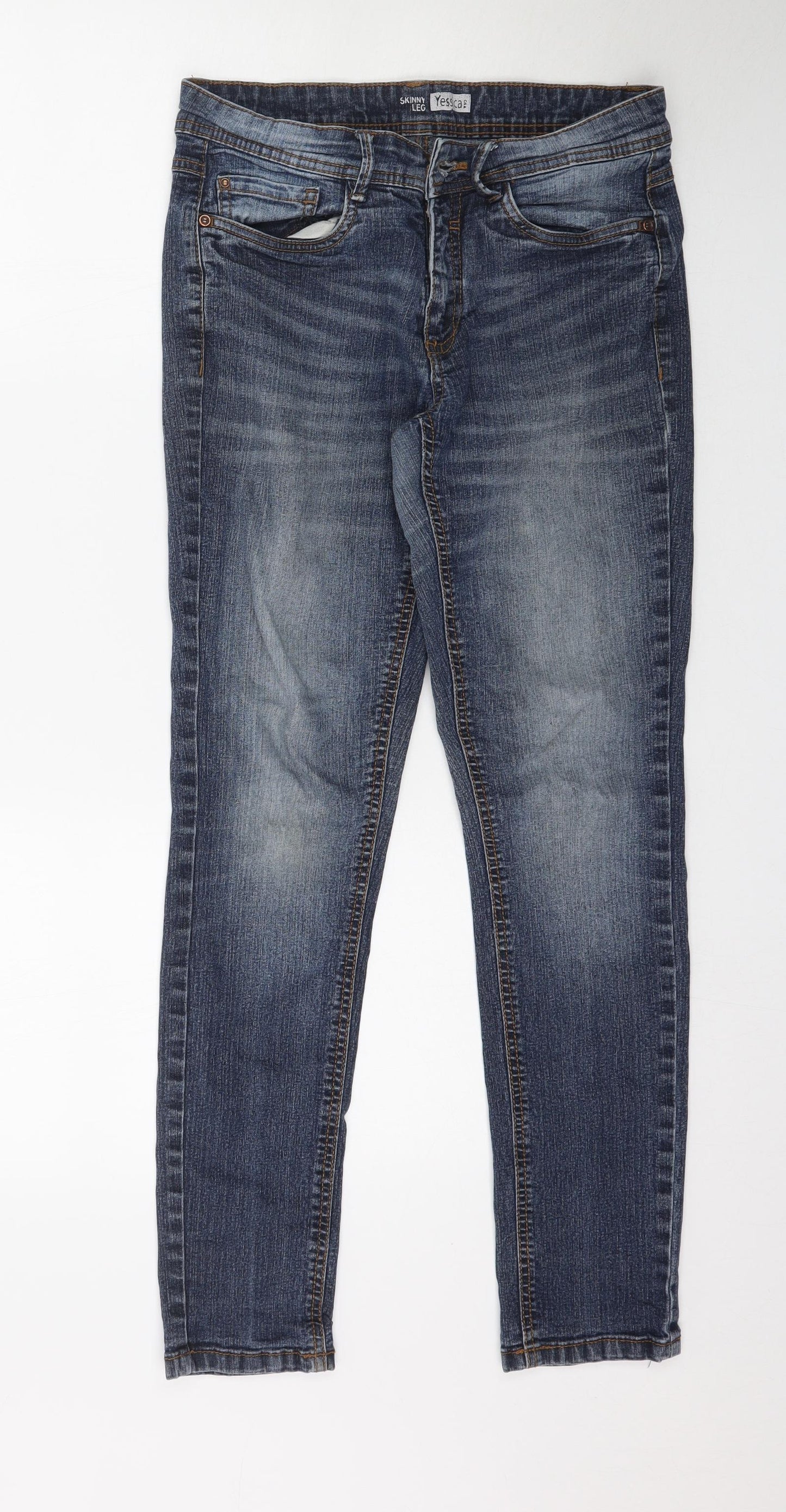 Yessica Womens Blue  Denim Skinny Jeans Size 6 L29 in