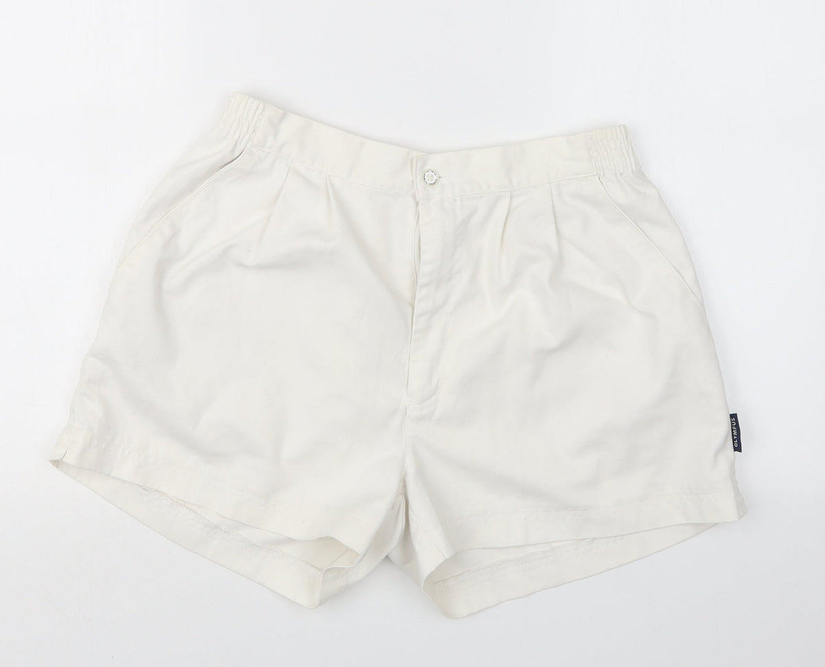 Additional front view of Olympus women’s white cargo shorts, size XL
