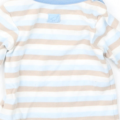 Marks and Spencer Boys Blue Striped  Basic T-Shirt Size 3-6 Months