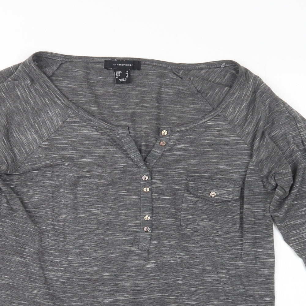 Womens UK Size 10 Atmosphere Grey Basic T-Shirt