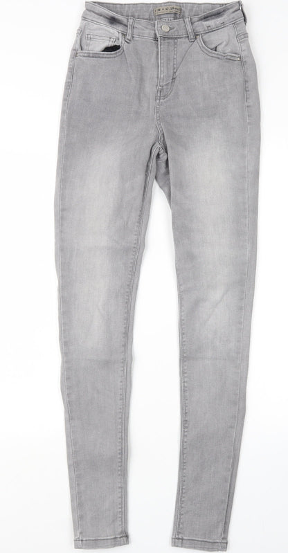 Denim Co. Womens Grey  Denim Straight Jeans Size 10 L31 in