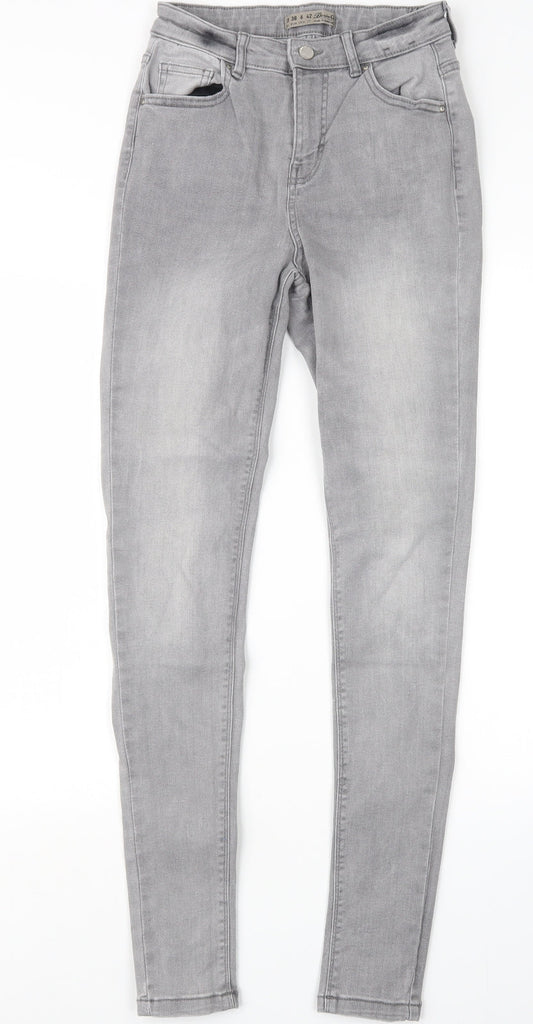 Denim Co. Womens Grey  Denim Straight Jeans Size 10 L31 in