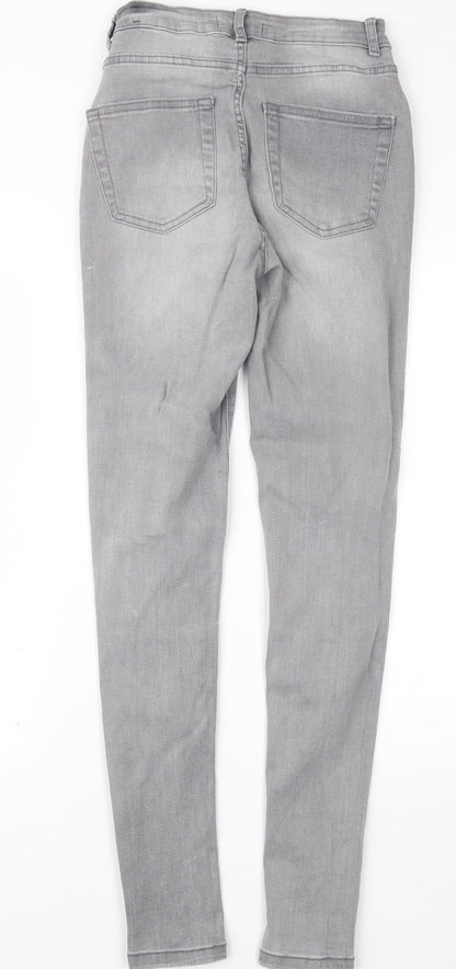 Denim Co. Womens Grey  Denim Straight Jeans Size 10 L31 in