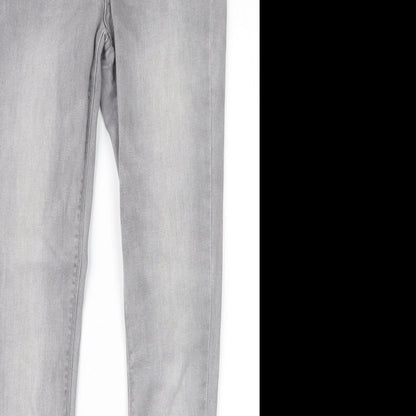 Denim Co. Womens Grey  Denim Straight Jeans Size 10 L31 in