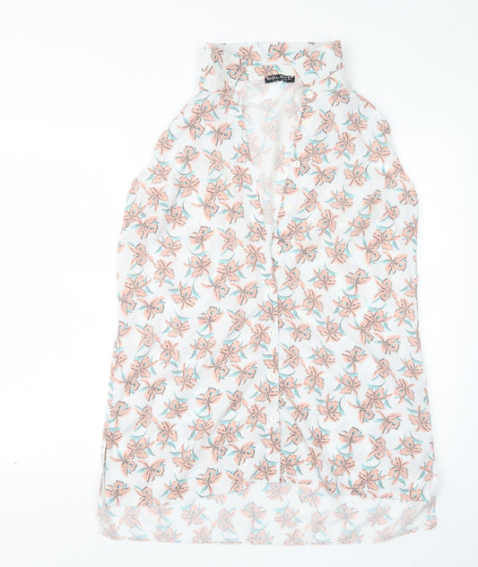 Womens UK Size 14 Select White Basic Button-Up