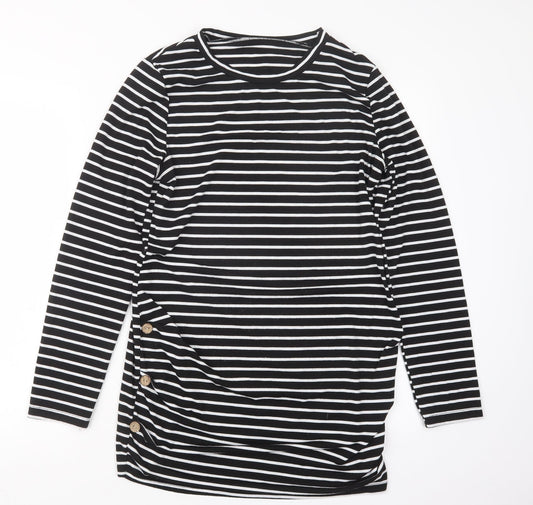 Womens UK Size M Preworn Black Basic T-Shirt