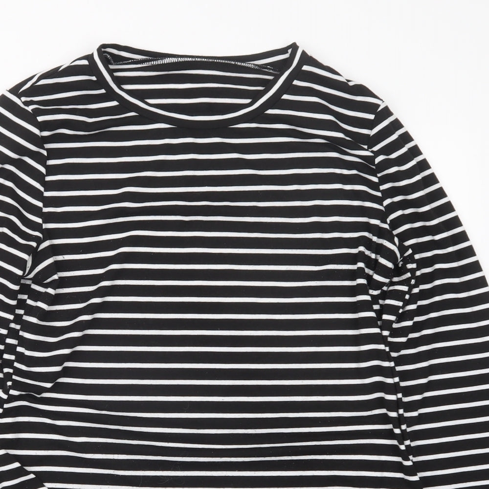 Womens UK Size M Preworn Black Basic T-Shirt