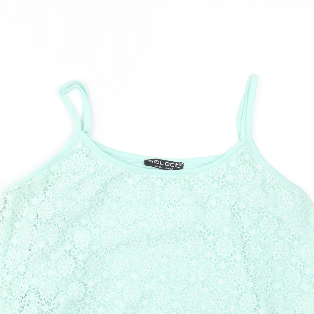 Womens UK Size 14 Select Green Basic Blouse