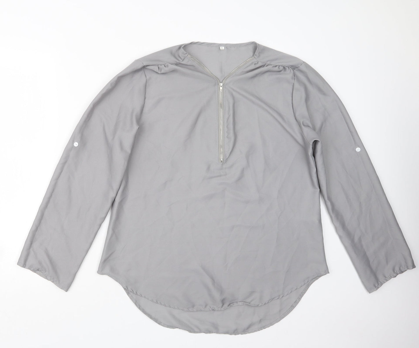 Womens UK Size XL Preworn Grey Basic Blouse