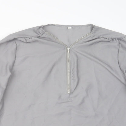 Womens UK Size XL Preworn Grey Basic Blouse