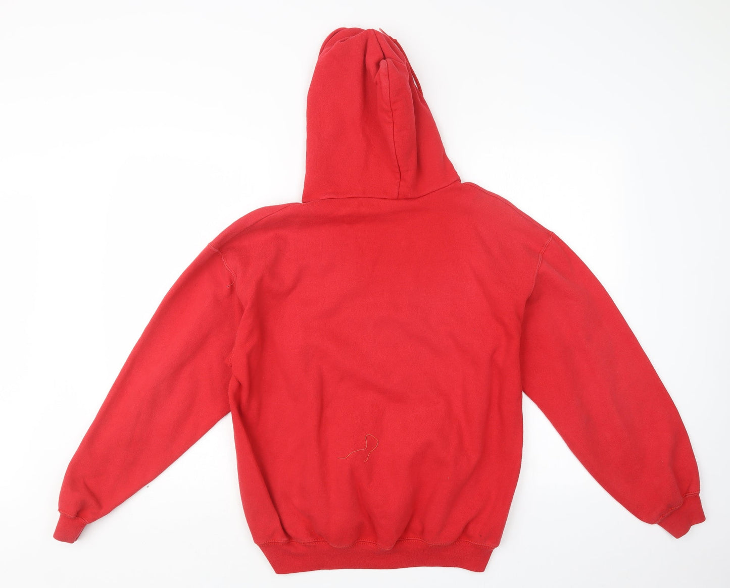 Mens UK Size M Fruit of the Loom Red Pullover Hoodie