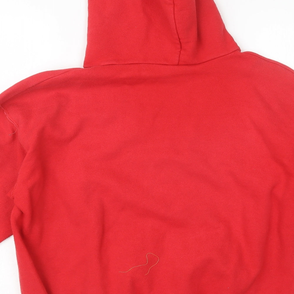 Mens UK Size M Fruit of the Loom Red Pullover Hoodie
