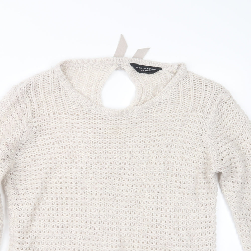 Dorothy Perkins Womens Beige  Knit Pullover Jumper Size 12