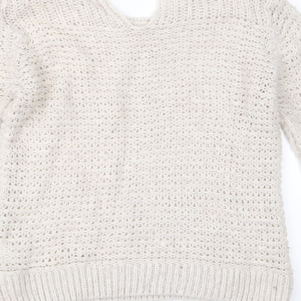 Dorothy Perkins Womens Beige  Knit Pullover Jumper Size 12