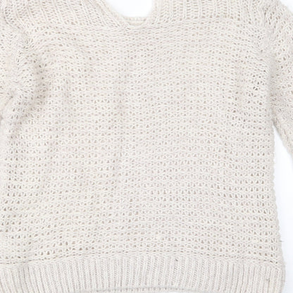Dorothy Perkins Womens Beige  Knit Pullover Jumper Size 12