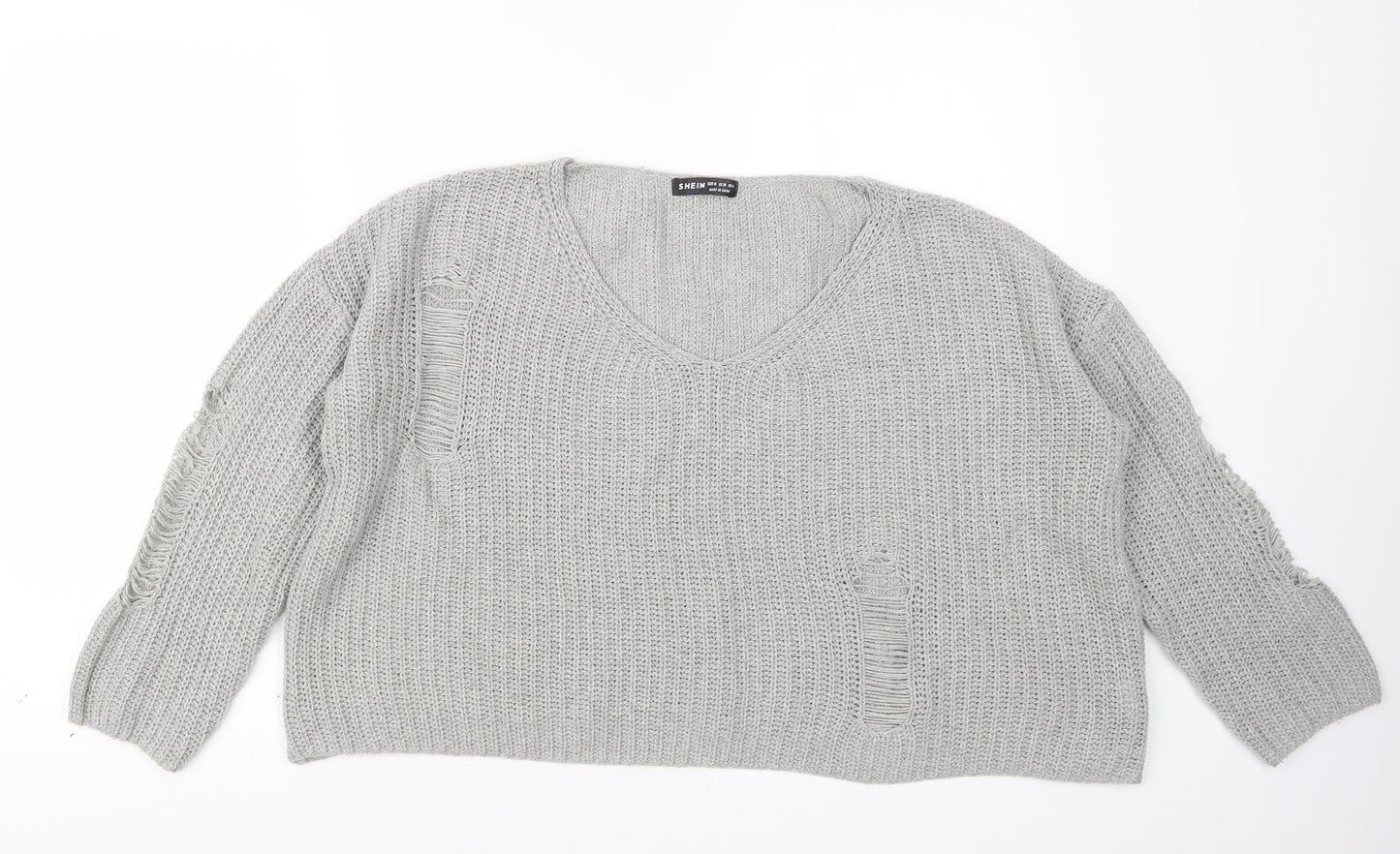 SheIn Womens Grey  Knit Pullover Jumper Size M