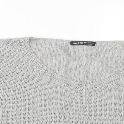 SheIn Womens Grey  Knit Pullover Jumper Size M
