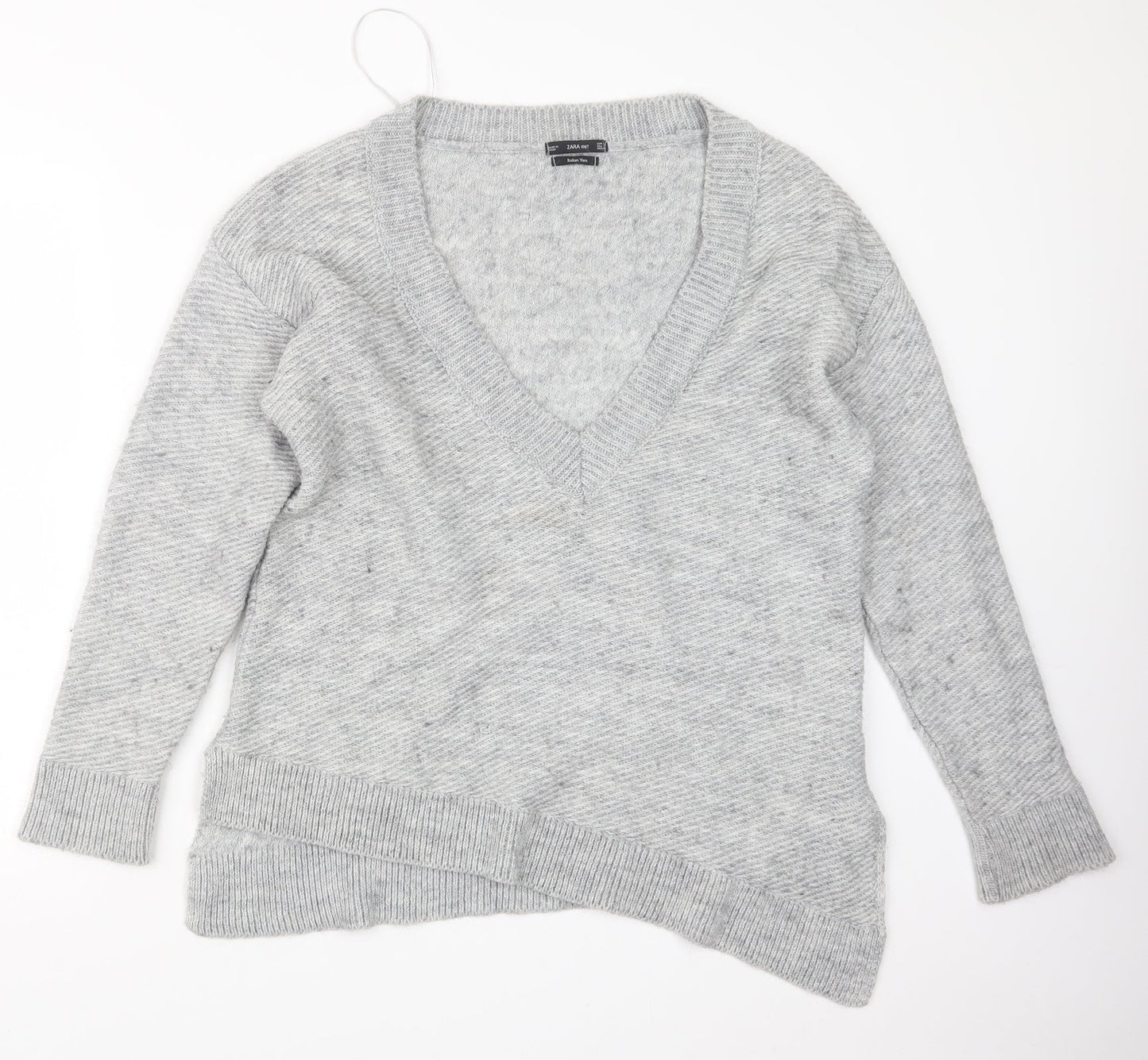 Womens UK Size S Zara Knit Grey Pullover Jumper