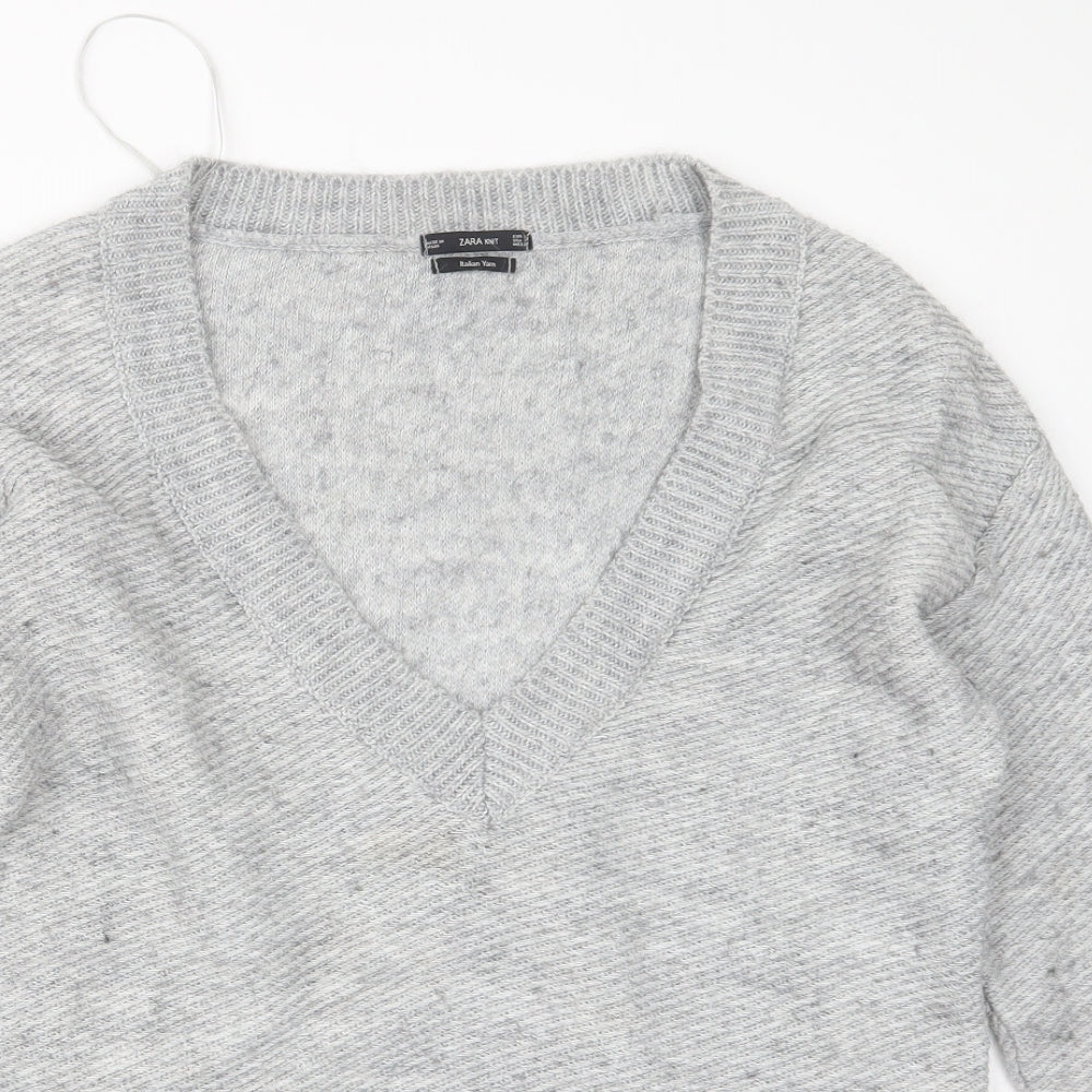 Womens UK Size S Zara Knit Grey Pullover Jumper