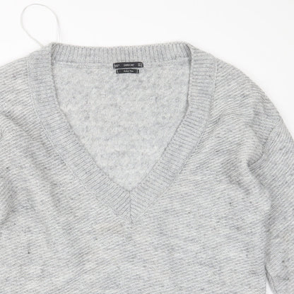 Womens UK Size S Zara Knit Grey Pullover Jumper