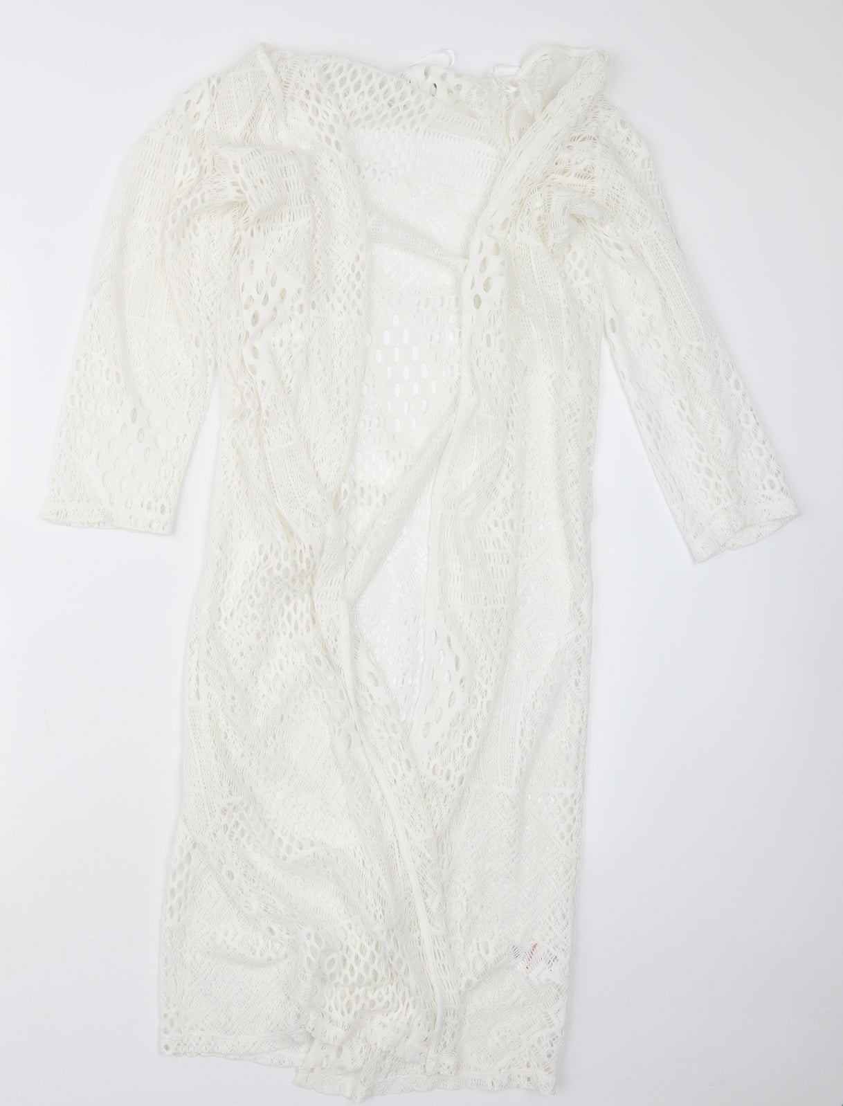 Womens UK Size M Peacocks White Cardigan Jumper