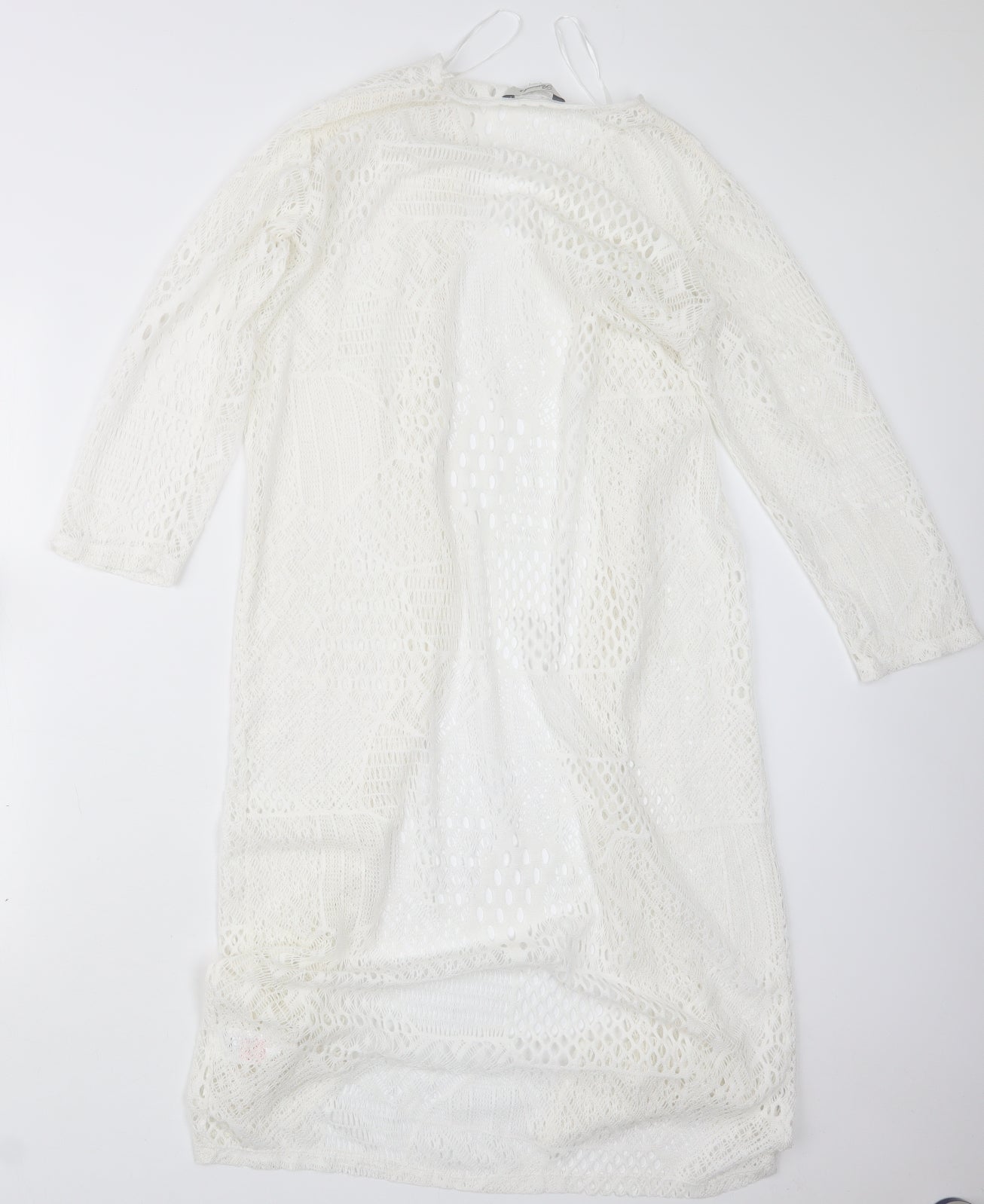 Womens UK Size M Peacocks White Cardigan Jumper