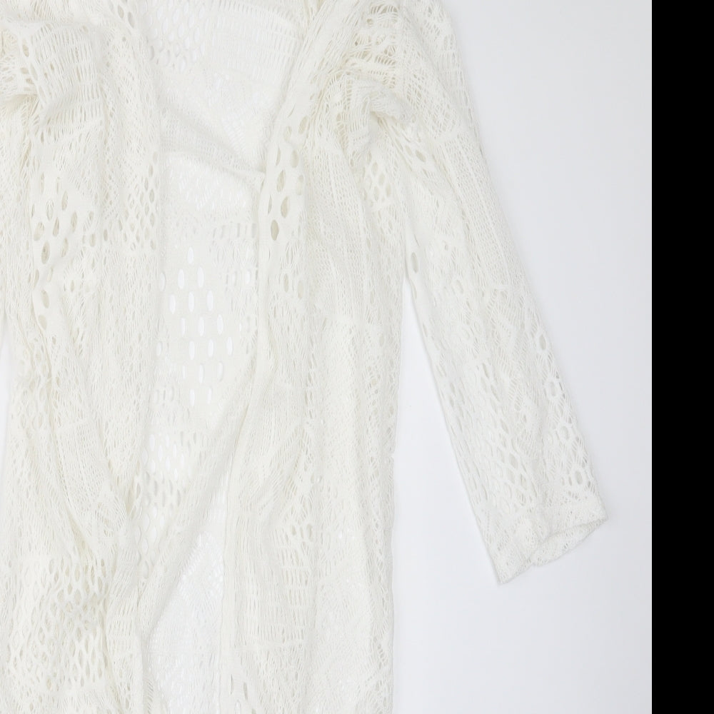 Womens UK Size M Peacocks White Cardigan Jumper